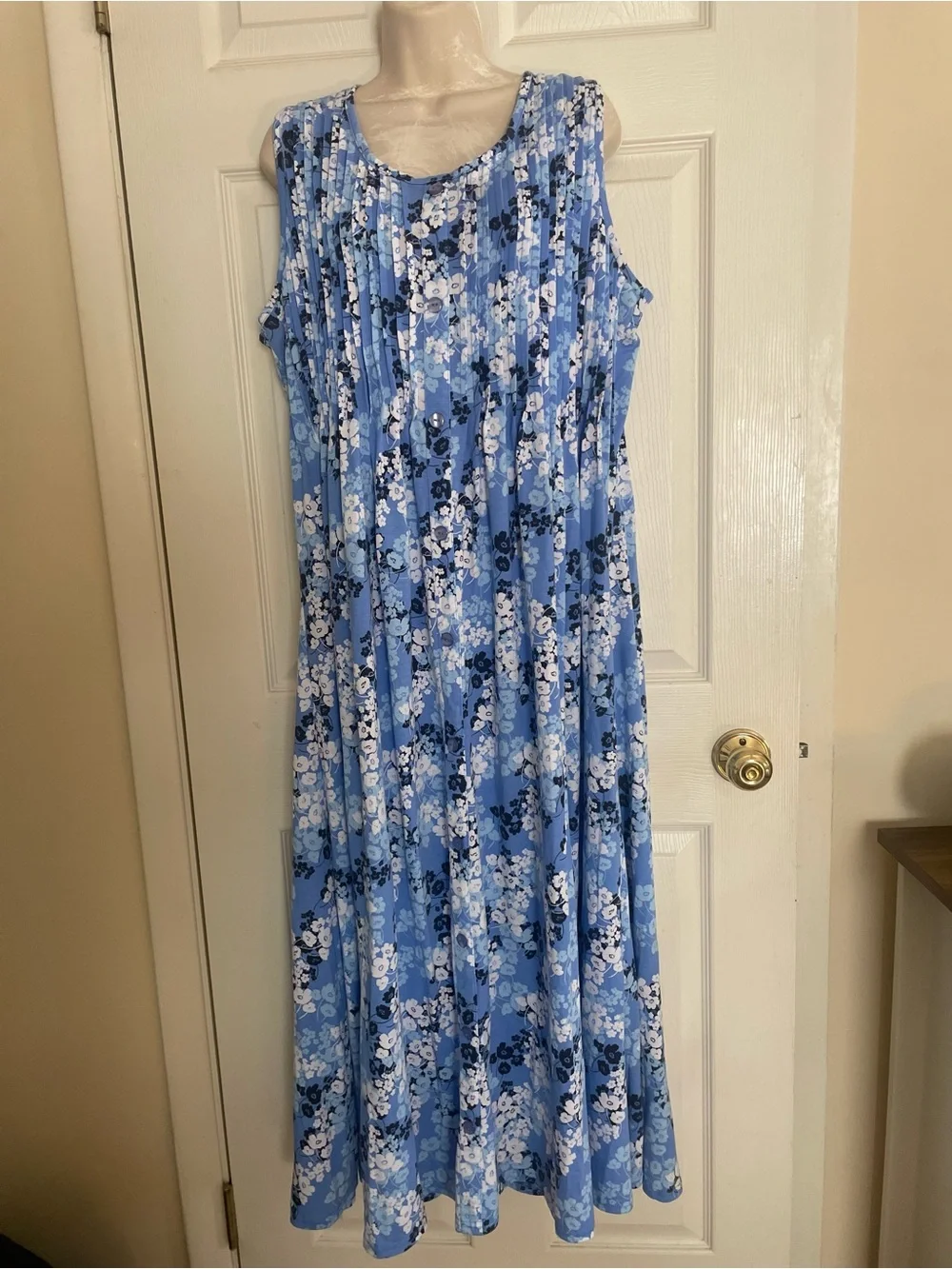 Woman Within Blue Floral Maxi Dress Size 18/20 - Picture 1 of 4